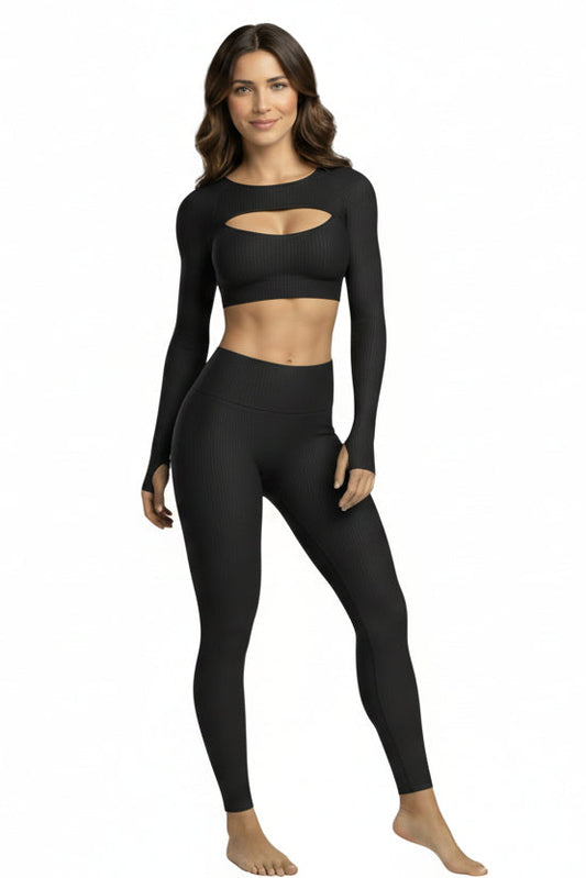 טופ חלון + טייץ + חולצת שרוול ארוך