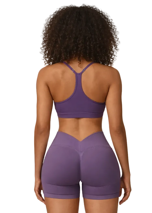 מכנס קצר ספורט Scrunch עם מותן גבוהה