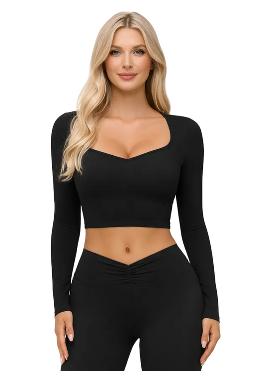 טופ ספורטיבי שרוול ארוך