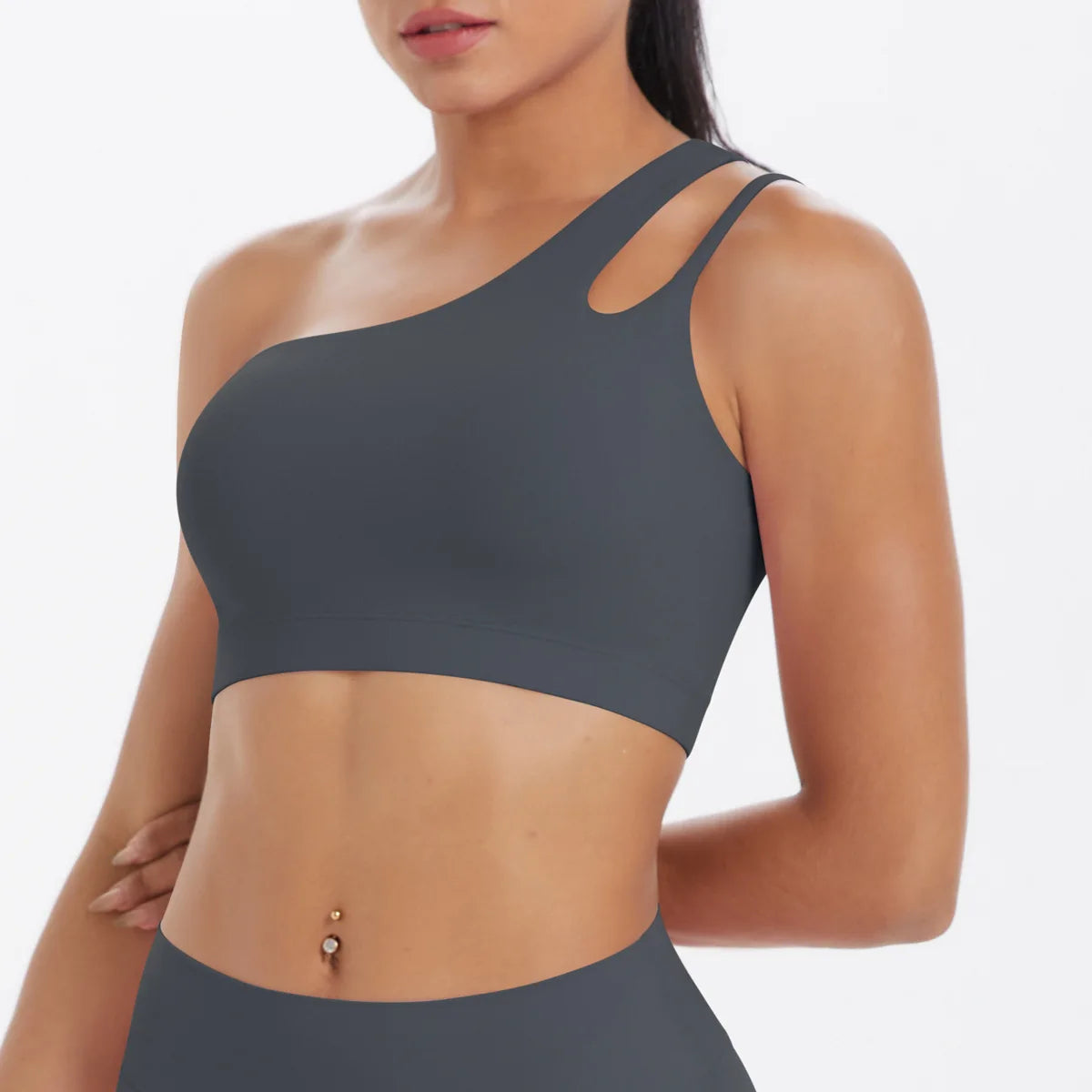 טופ ספורט לנשים כתף אחת