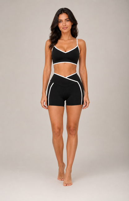 Contrast Strappy Sports Bra