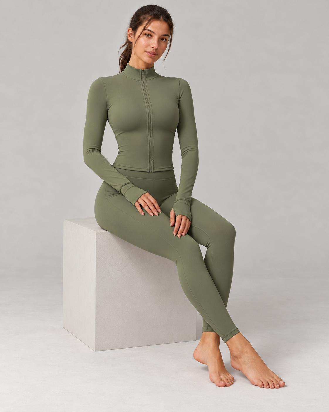 Sculpt Zip Long-Sleeve Top - women's full-zip long-sleeve training top, styled look 4 | NIMORA