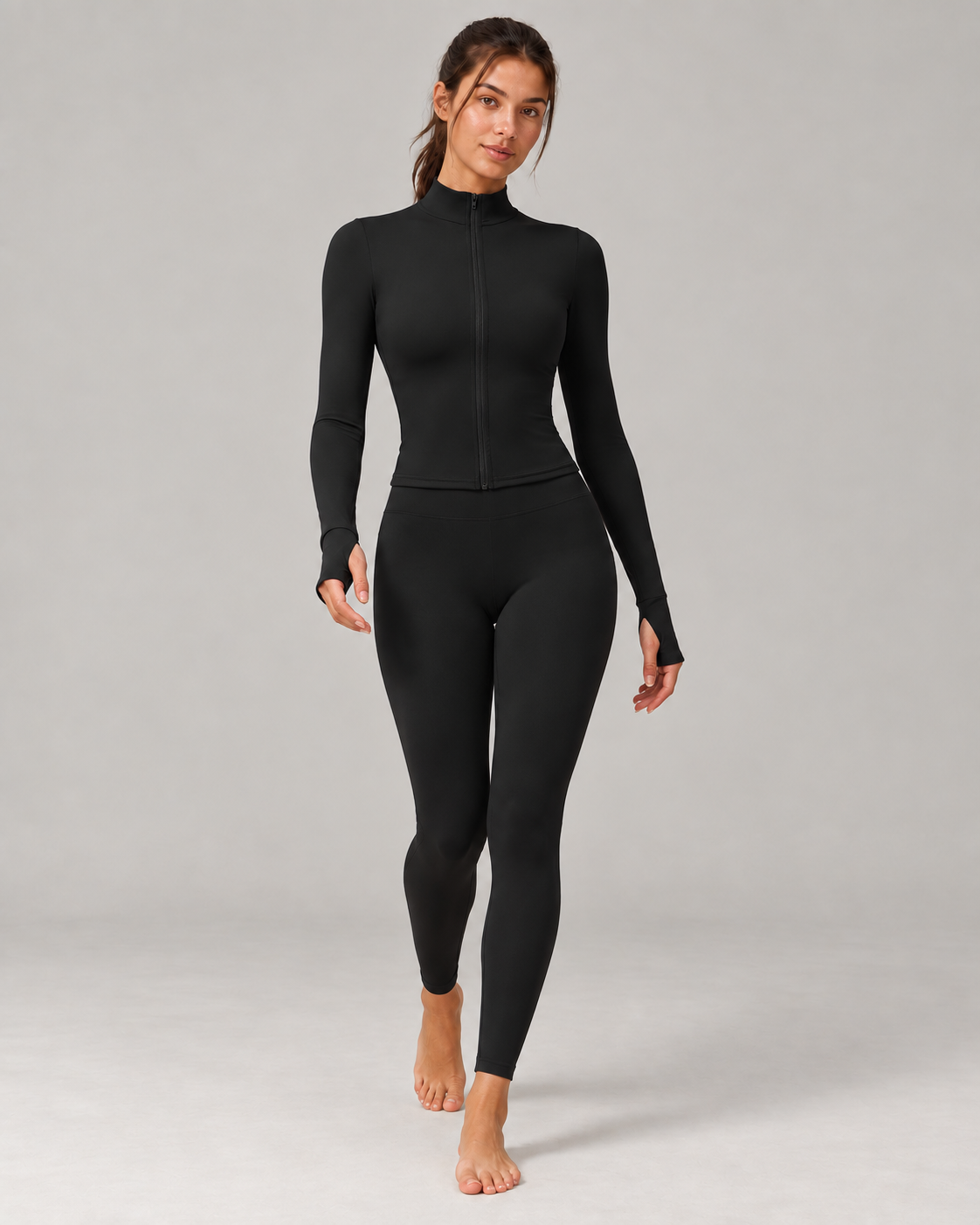 Sculpt Zip Long-Sleeve Top - women's full-zip long-sleeve training top, styled look 7 | NIMORA