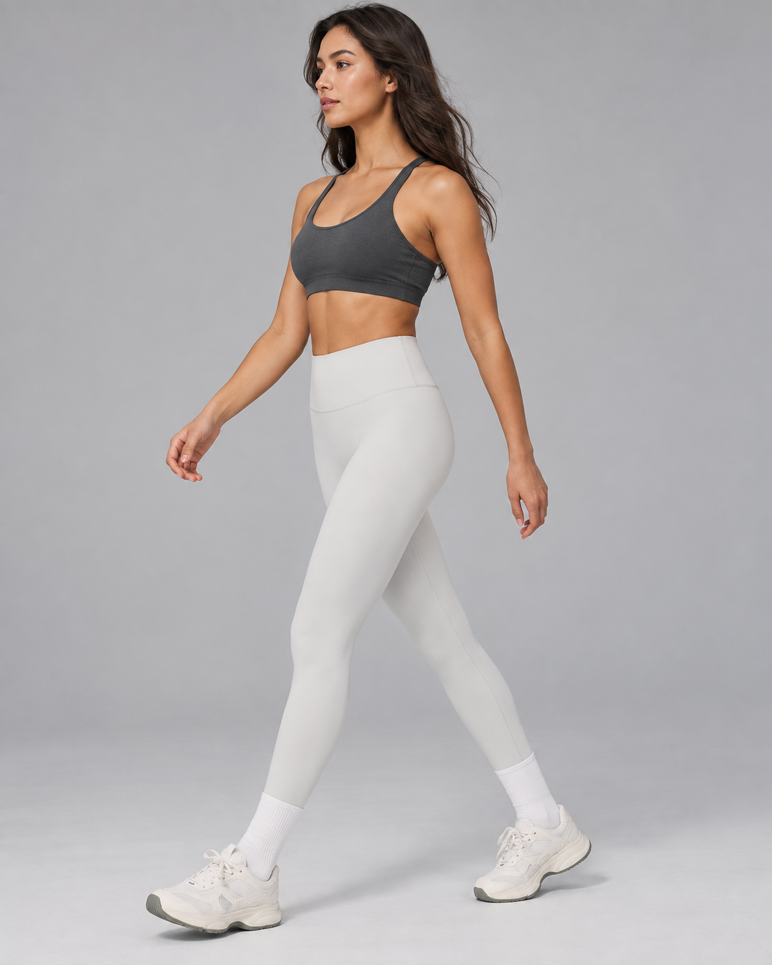 Brushed Leggings - women's brushed high-waisted leggings in Pearl Gray | NIMORA