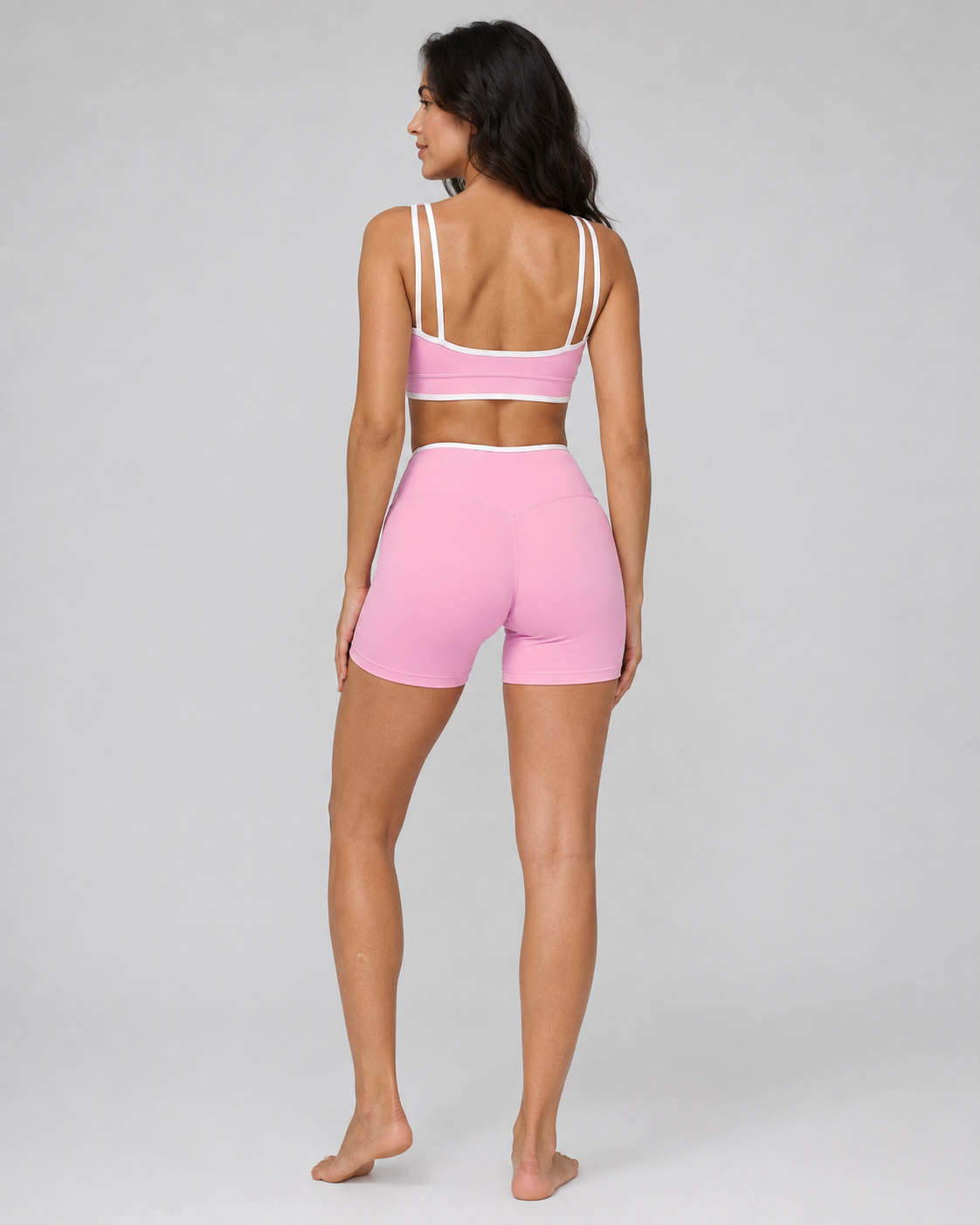 Contrast Cross-Waist Shorts