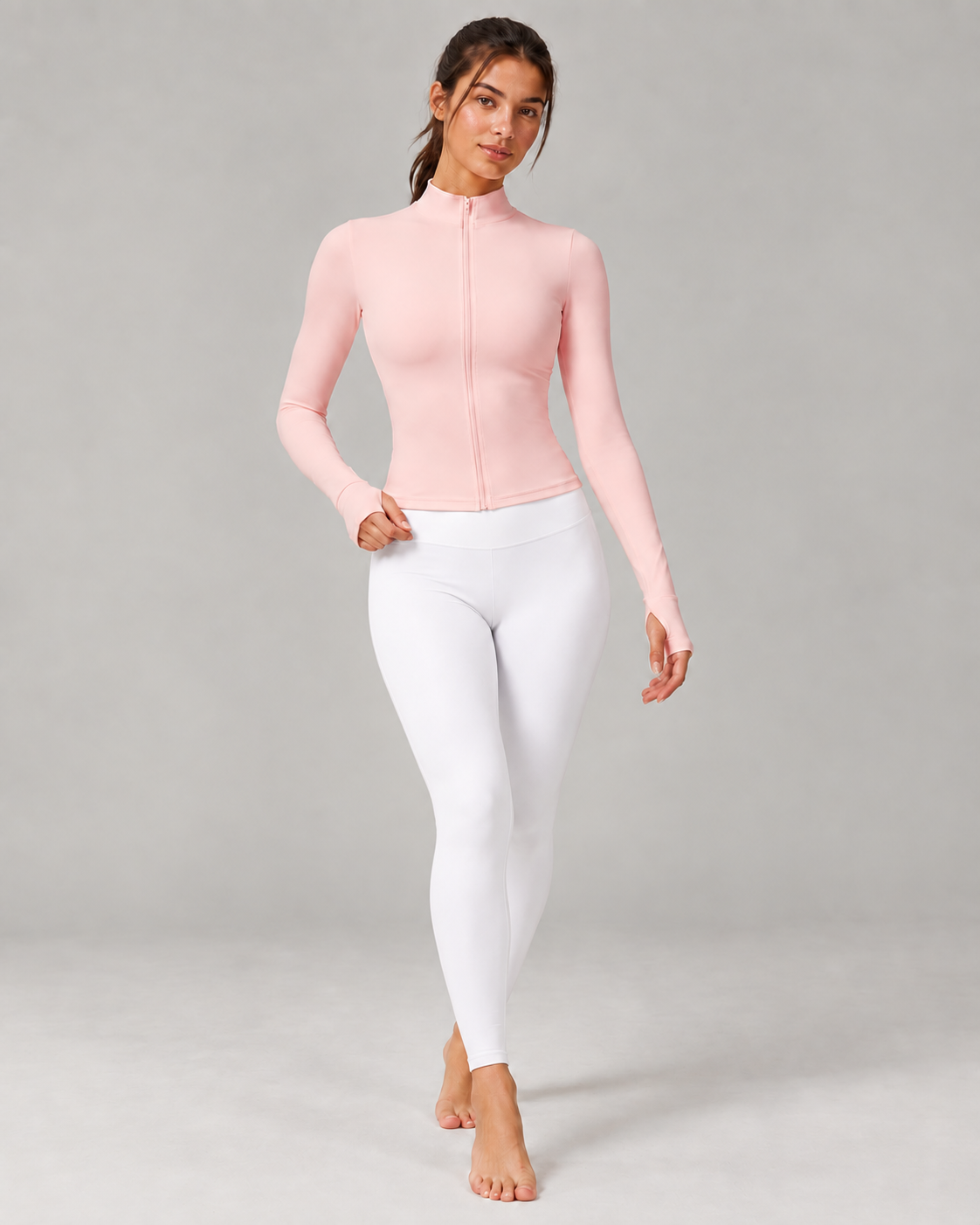 Sculpt Zip Long-Sleeve Top - women's full-zip long-sleeve training top, styled look 1 | NIMORA