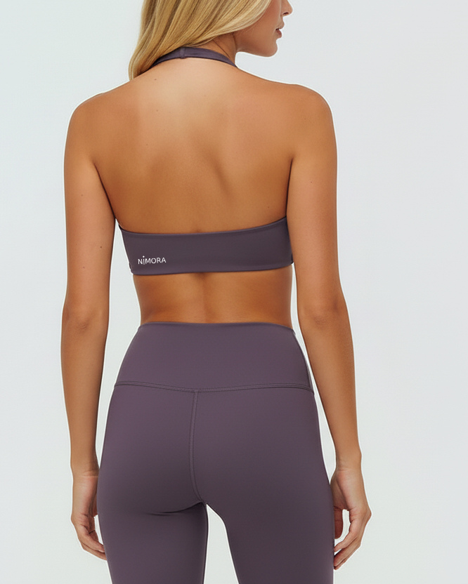Open-Back Halter Sports Bra