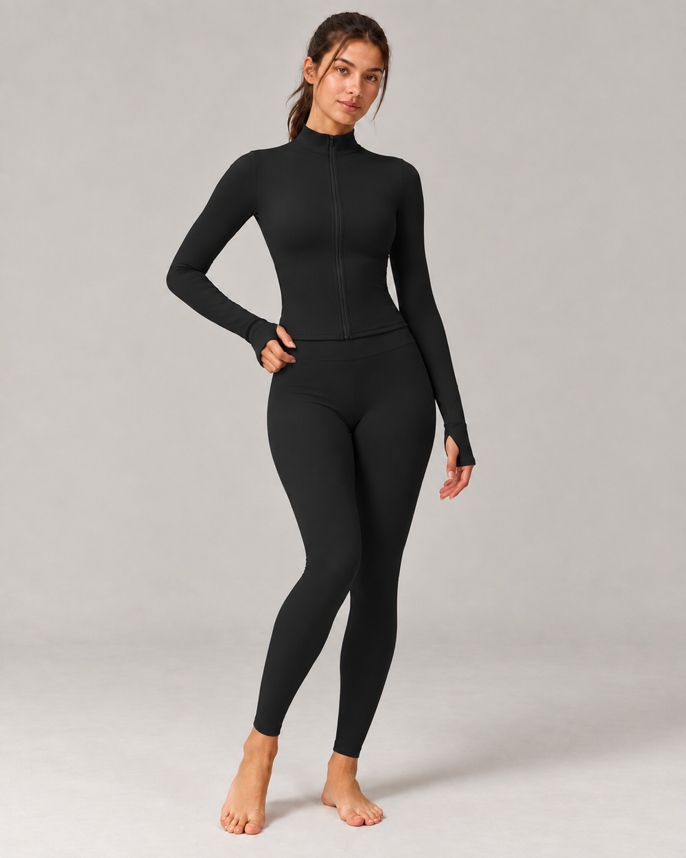 Sculpt Zip Long-Sleeve Top