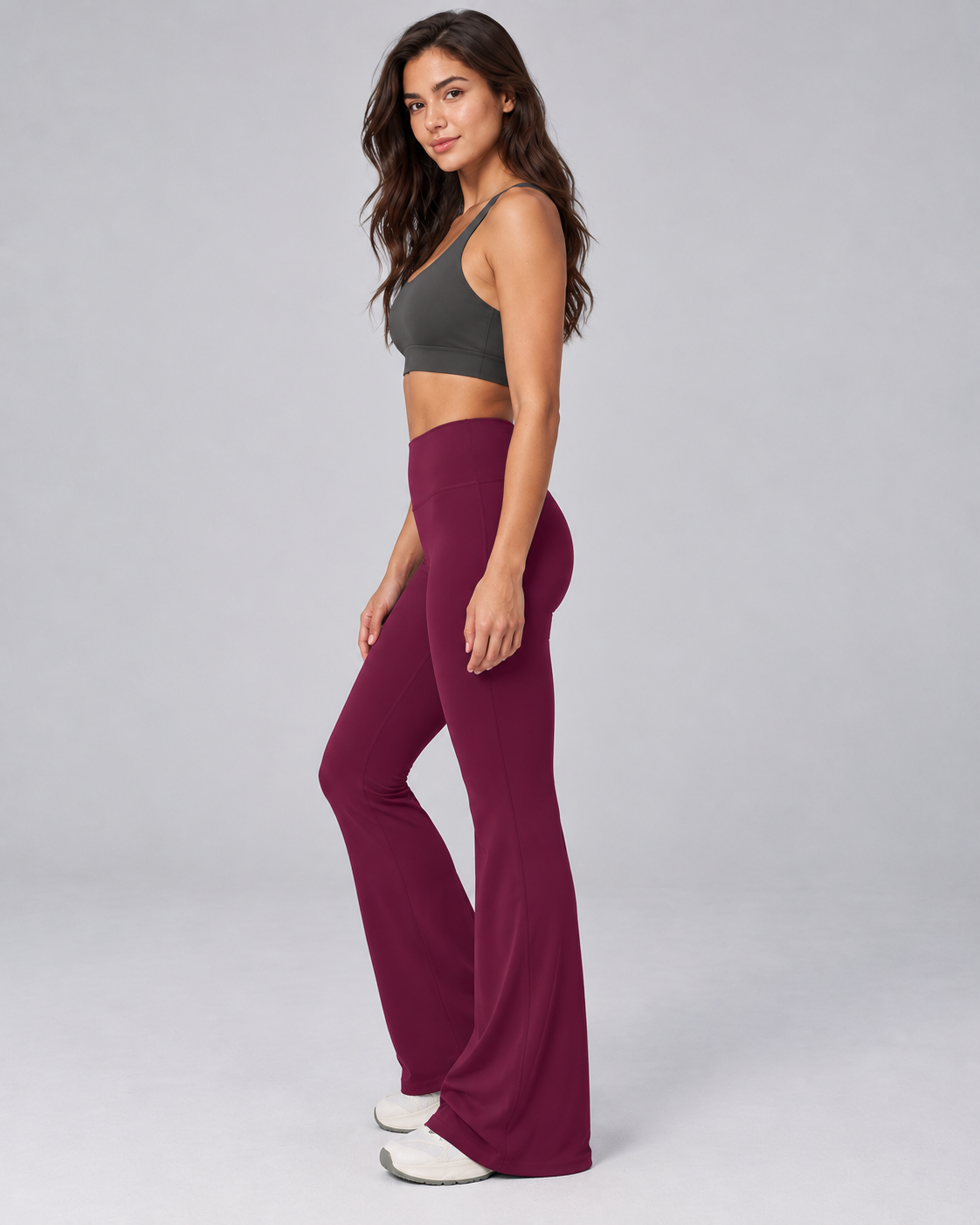 Brushed Flare Pants - women's brushed high-waisted flare pants, styled look 4 | NIMORA