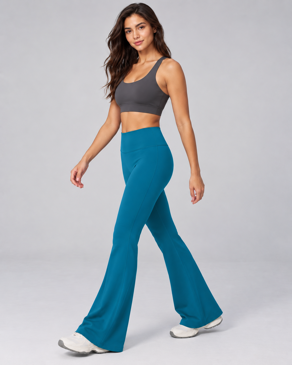 Brushed Flare Pants - women's brushed high-waisted flare pants, styled look 6 | NIMORA