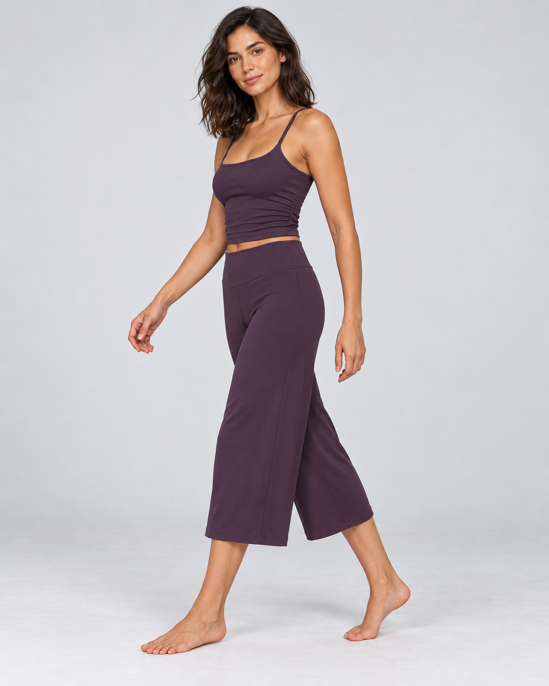 Cloud Soft Wide-Leg Crops - women's cloud-soft wide-leg cropped pants in Plum | NIMORA