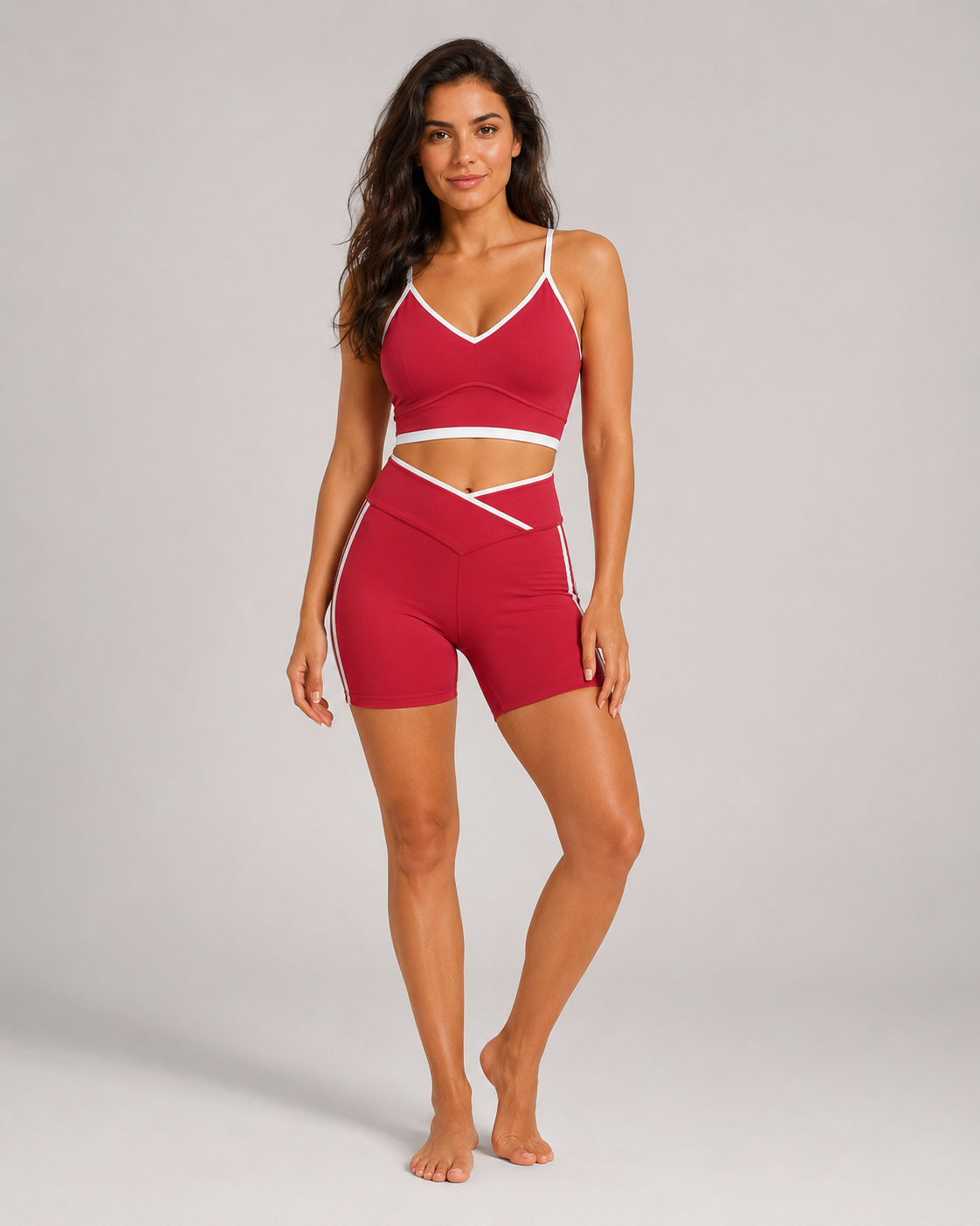 Contrast Strappy Sports Bra