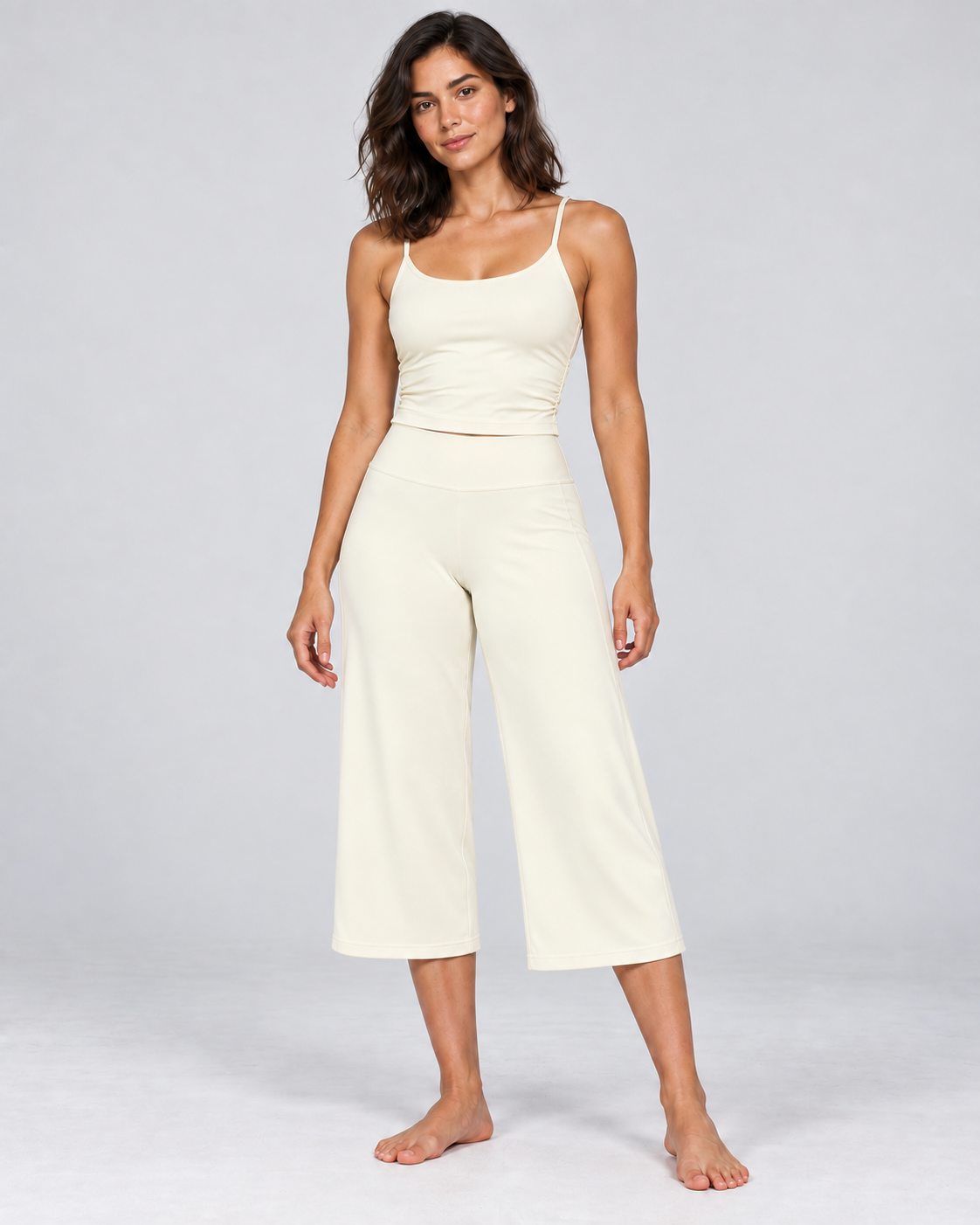Cloud Soft Wide-Leg Crops - women's cloud-soft wide-leg cropped pants in White | NIMORA