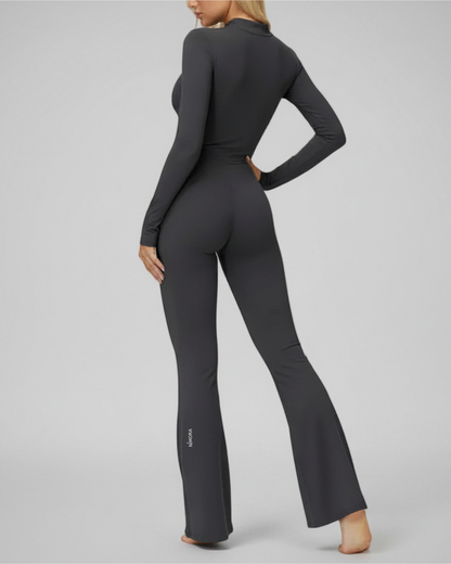 Long Sleeve Zip Sports Jumpsuit