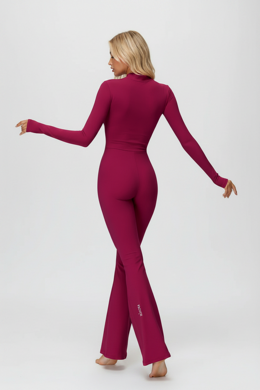 Long Sleeve Zip Sports Jumpsuit