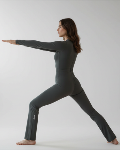 Long Sleeve Zip Sports Jumpsuit