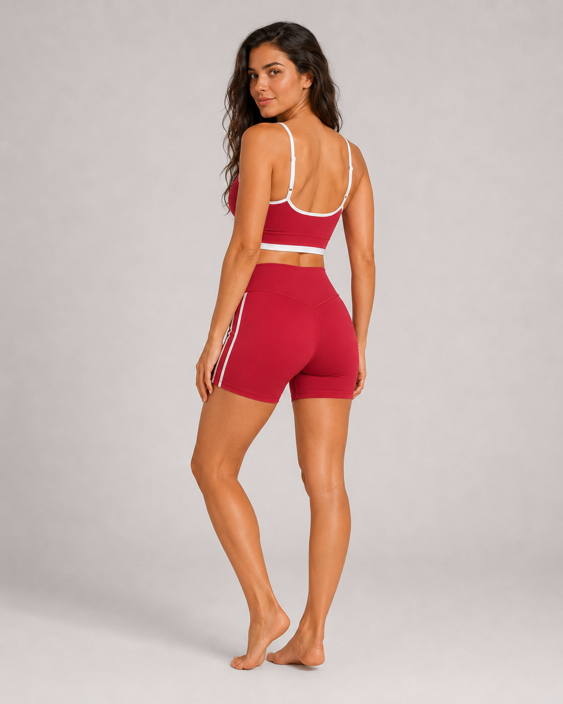 Contrast Strappy Sports Bra