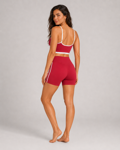 Contrast Strappy Sports Bra