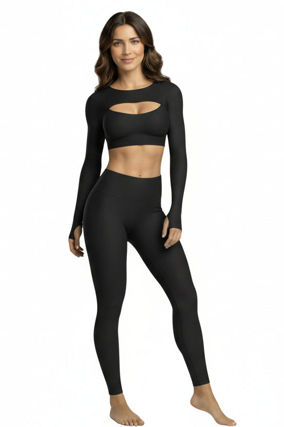 טופ חלון + טייץ + חולצת שרוול ארוך