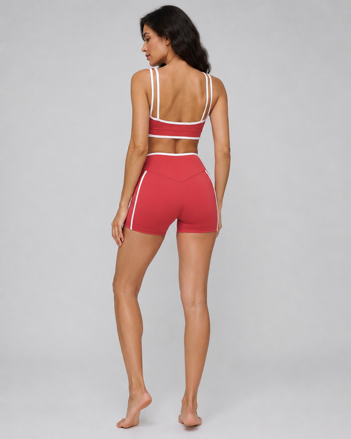 Contrast Cross-Waist Shorts
