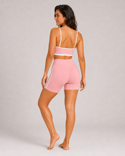 Contrast Strappy Sports Bra