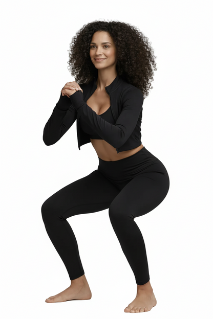 טופ + טייץ + ג’קט ארוך