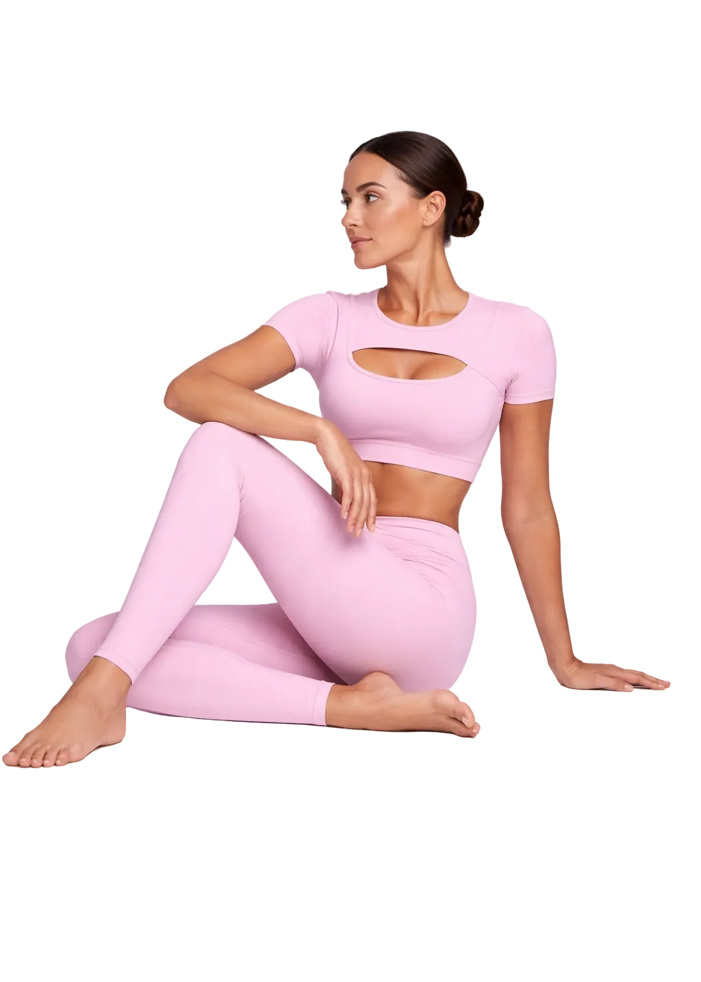 טופ עם חלון + טייץ ארוך וי גבוה