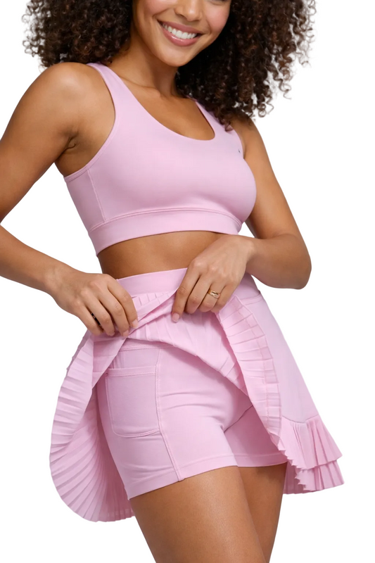 גופיית אימון + חצאית טניס עם שורט וכיס