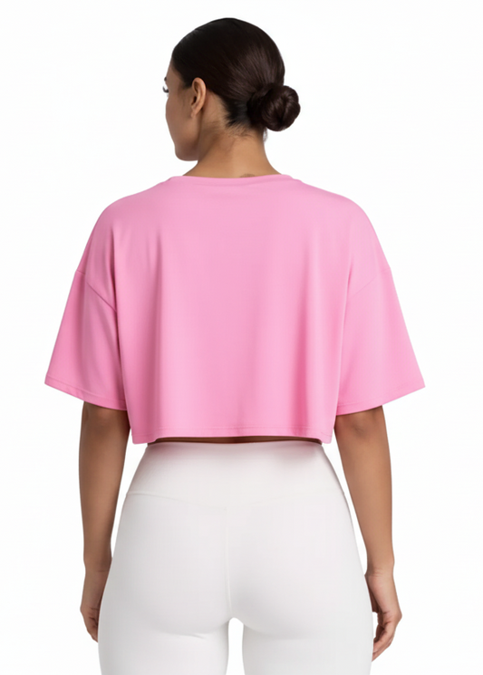 טופ יוגה נשים שרוול קצר בגזרה רפויה