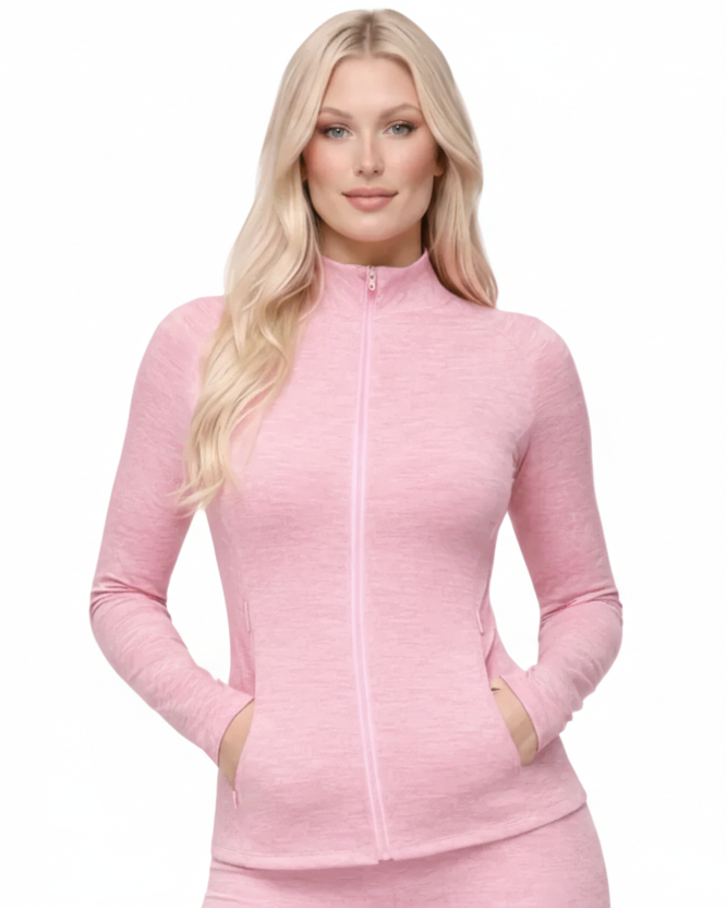 עליונית ספורט נשים עם רוכסן ושרוול ארוך