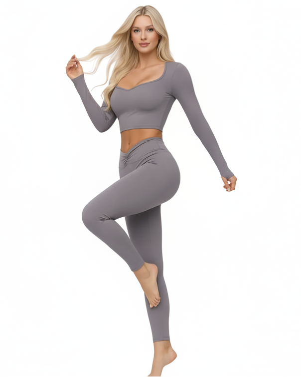 טופ ספורטיבי שרוול ארוך