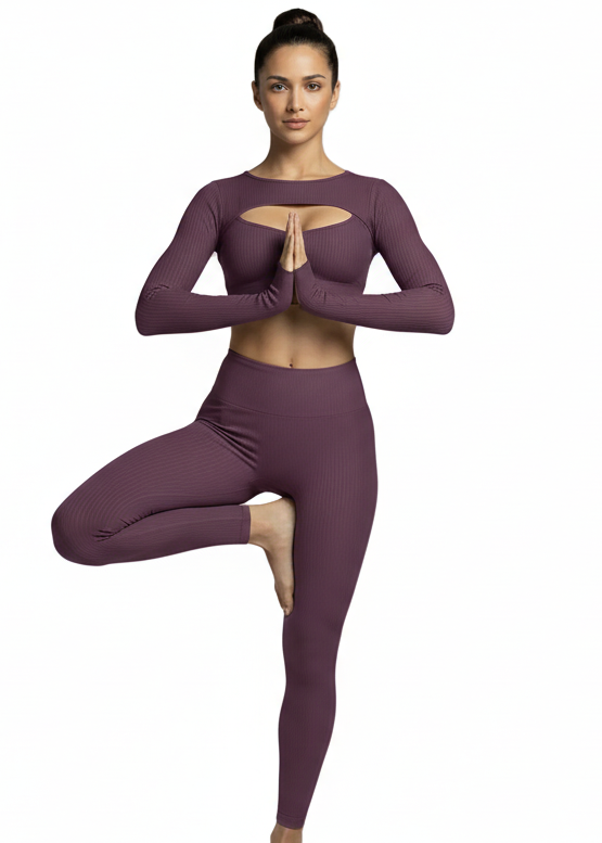 טופ חלון + טייץ + חולצת שרוול ארוך