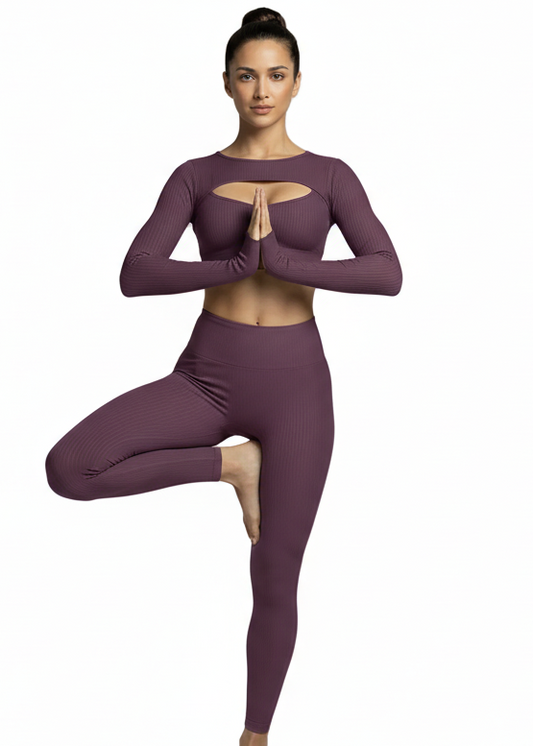 טופ חלון + טייץ + חולצת שרוול ארוך