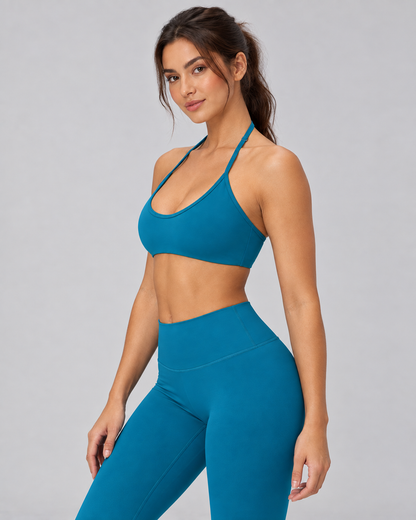 Brushed Halter Sports Bra - women's brushed halter sports bra, styled look 10 | NIMORA