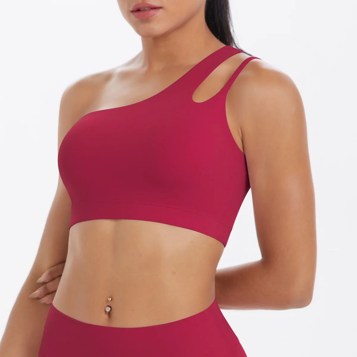 טופ ספורט לנשים כתף אחת