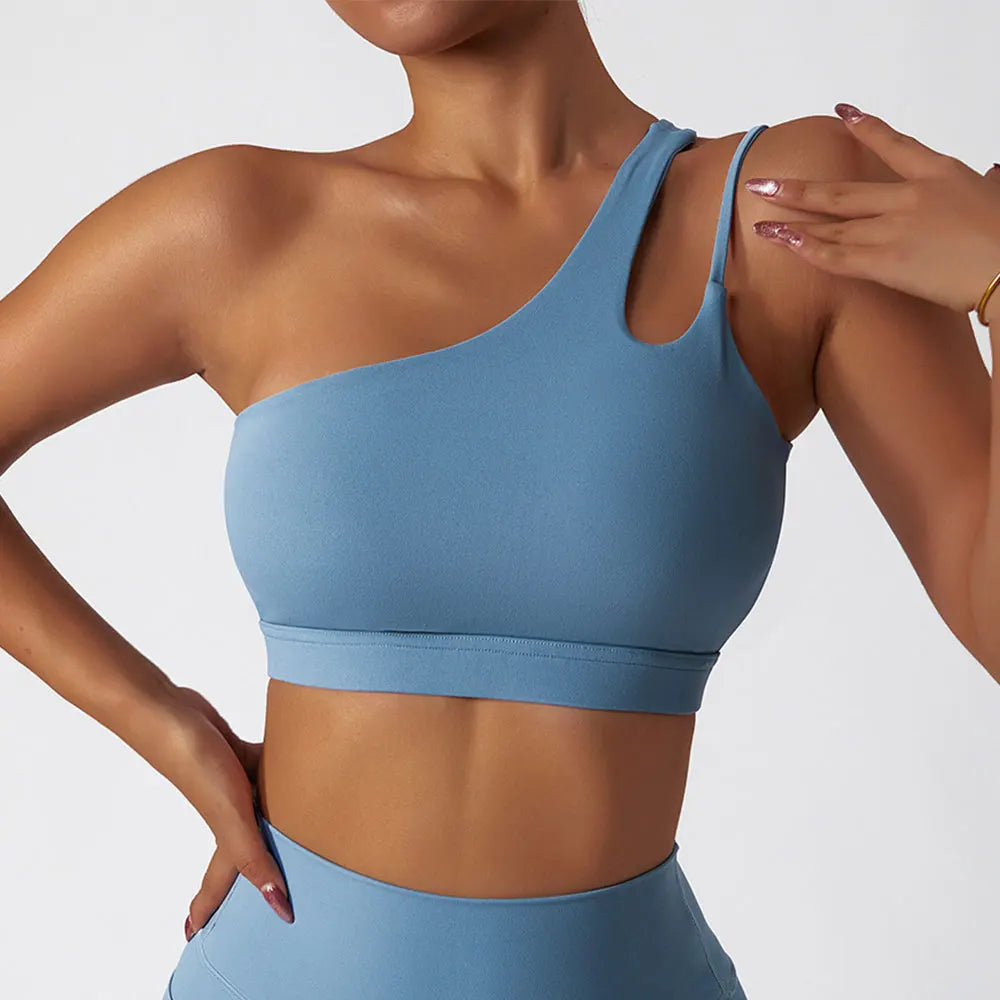 טופ ספורט לנשים כתף אחת