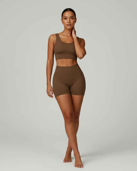 מכנס קצר  Scrunch עם מותן גבוהה