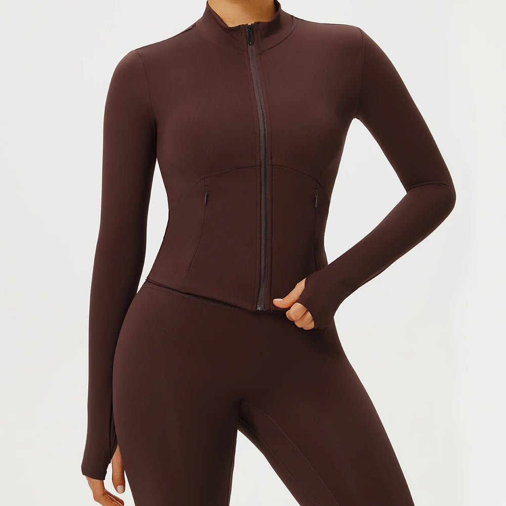 עליונית ספורט שרוול ארוך, רוכסן מלא