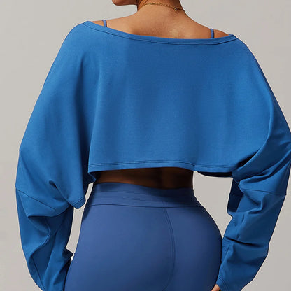 טופ יוגה שרוול ארוך עם כתף אחת