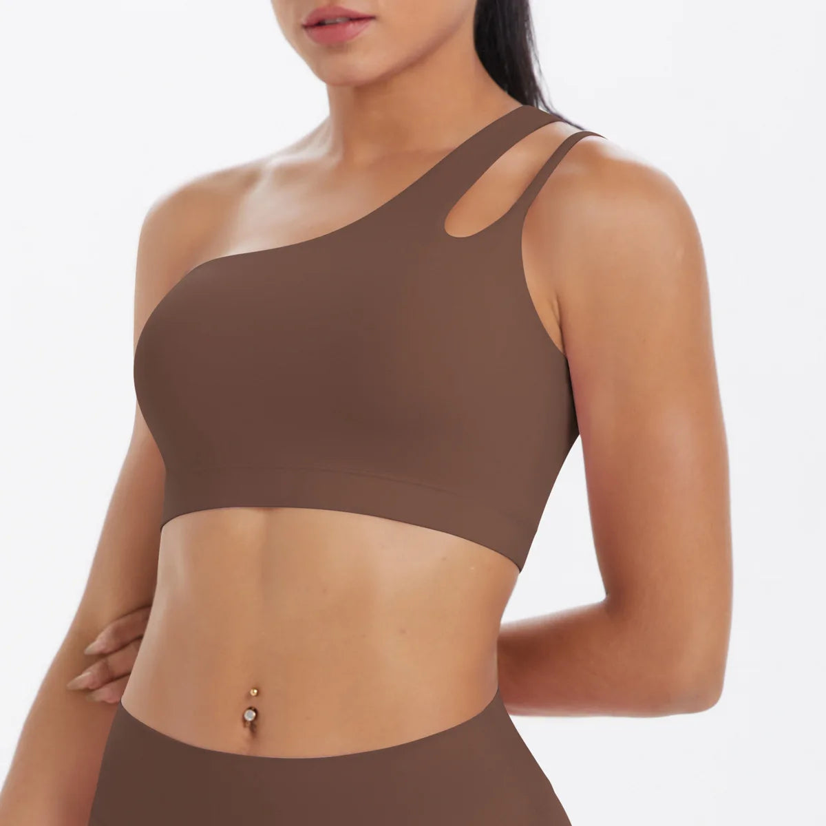 טופ ספורט לנשים כתף אחת