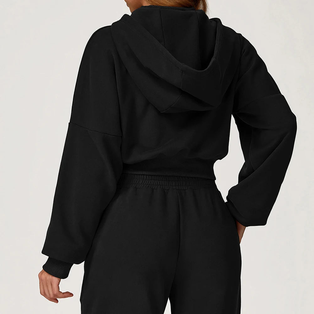 סווטשירט שרוול ארוך עם קפוצ’ון