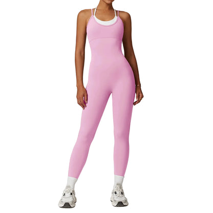 אוברול ספורט מחטב עם טופ פנימי משולב