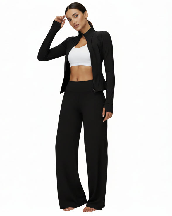 טייץ יוגה בעיצוב רחב ואלגנטי