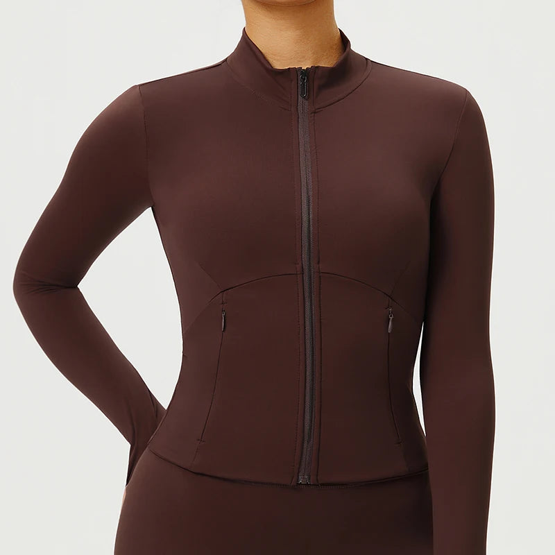 עליונית ספורט שרוול ארוך, רוכסן מלא