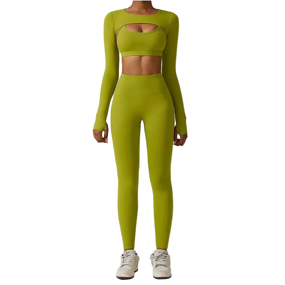 טופ חלון + טייץ + חולצת שרוול ארוך