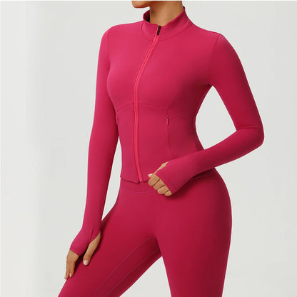 עליונית ספורט שרוול ארוך, רוכסן מלא