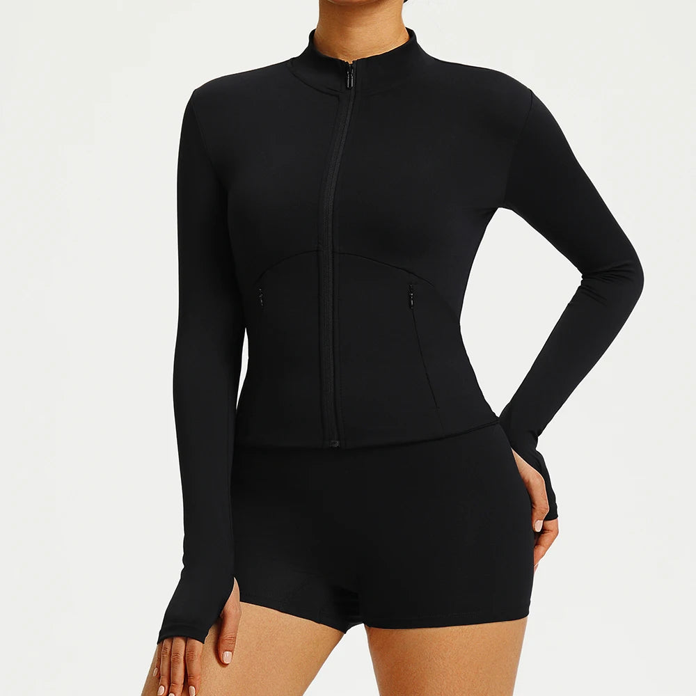 עליונית ספורט שרוול ארוך, רוכסן מלא