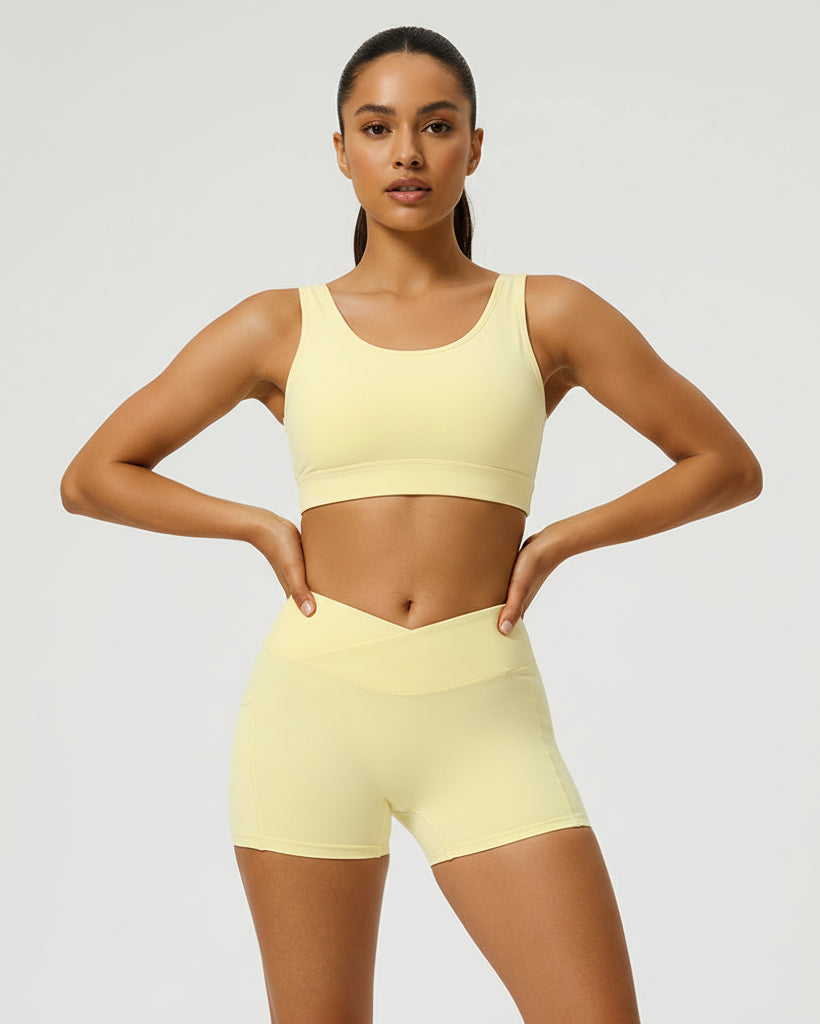 High-Waisted Training Shorts with Pockets